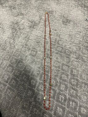 Virgins Saints & Angels Red Bead Necklace with Gold Accents 4mm beads